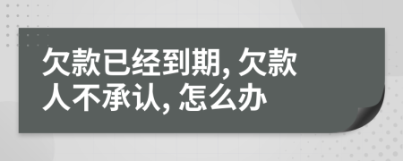 欠款已经到期, 欠款人不承认, 怎么办