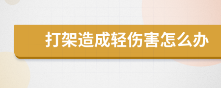 打架造成轻伤害怎么办