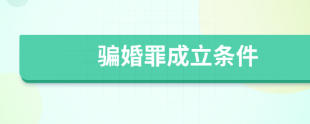 骗婚罪成立条件