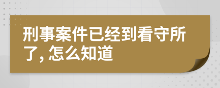 刑事案件已经到看守所了, 怎么知道