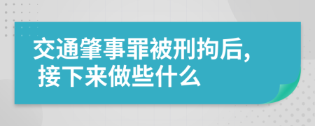 交通肇事罪被刑拘后, 接下来做些什么