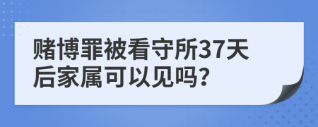 赌博罪被看守所37天后家属可以见吗？