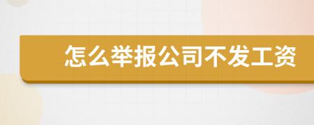 怎么举报公司不发工资