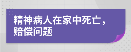 精神病人在家中死亡，赔偿问题