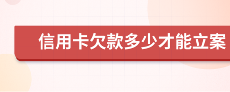 信用卡欠款多少才能立案