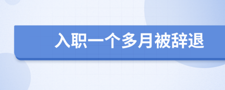 入职一个多月被辞退
