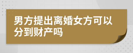 男方提出离婚女方可以分到财产吗