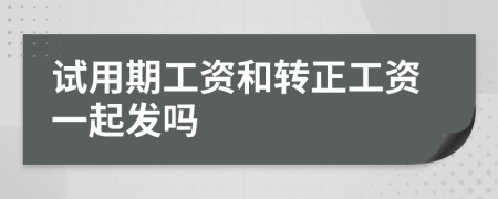 试用期工资和转正工资一起发吗