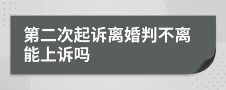 第二次起诉离婚判不离能上诉吗