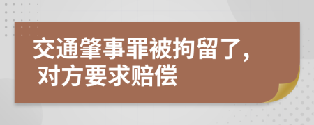 交通肇事罪被拘留了, 对方要求赔偿