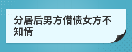 分居后男方借债女方不知情