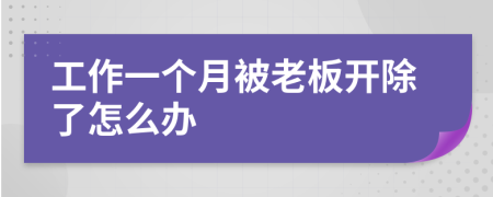 工作一个月被老板开除了怎么办