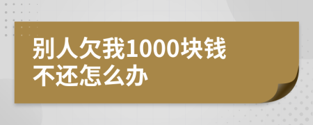 别人欠我1000块钱不还怎么办