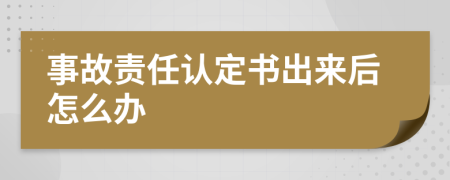 事故责任认定书出来后怎么办