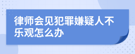 律师会见犯罪嫌疑人不乐观怎么办