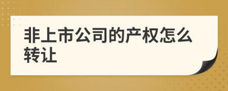 非上市公司的产权怎么转让