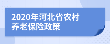 2020年河北省农村养老保险政策