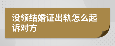 没领结婚证出轨怎么起诉对方