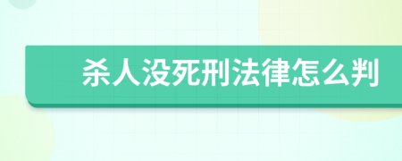 杀人没死刑法律怎么判