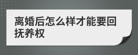 离婚后怎么样才能要回抚养权