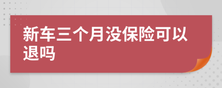 新车三个月没保险可以退吗