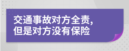 交通事故对方全责, 但是对方没有保险