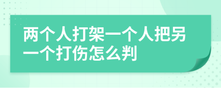 两个人打架一个人把另一个打伤怎么判