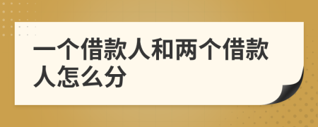 一个借款人和两个借款人怎么分