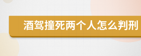 酒驾撞死两个人怎么判刑