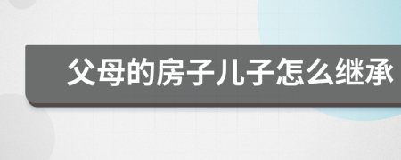 父母的房子儿子怎么继承