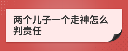 两个儿子一个走神怎么判责任