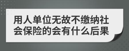 用人单位无故不缴纳社会保险的会有什么后果