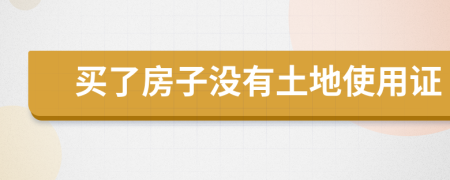 买了房子没有土地使用证