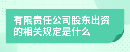 有限责任公司股东出资的相关规定是什么