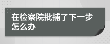 在检察院批捕了下一步怎么办