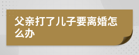 父亲打了儿子要离婚怎么办
