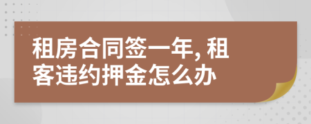 租房合同签一年, 租客违约押金怎么办