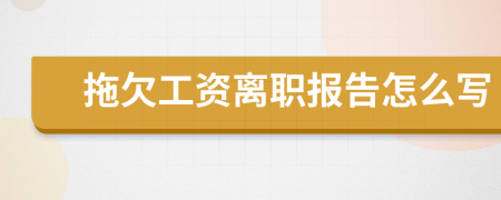 拖欠工资离职报告怎么写