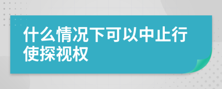 什么情况下可以中止行使探视权