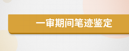 一审期间笔迹鉴定