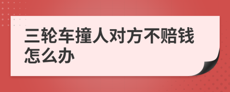 三轮车撞人对方不赔钱怎么办