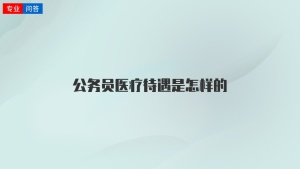 公务员医疗待遇是怎样的