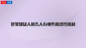 犯罪嫌疑人被告人有哪些救济性权利