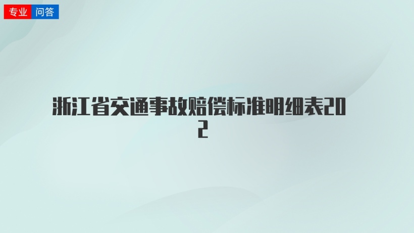 浙江省交通事故赔偿标准明细表202