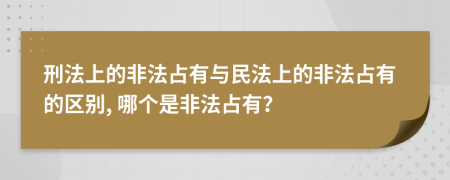 刑法上的非法占有与民法上的非法占有的区别, 哪个是非法占有？