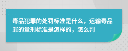 毒品犯罪的处罚标准是什么，运输毒品罪的量刑标准是怎样的，怎么判