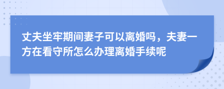 丈夫坐牢期间妻子可以离婚吗，夫妻一方在看守所怎么办理离婚手续呢