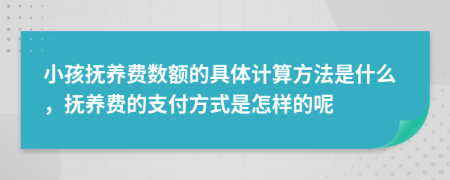 小孩抚养费数额的具体计算方法是什么，抚养费的支付方式是怎样的呢