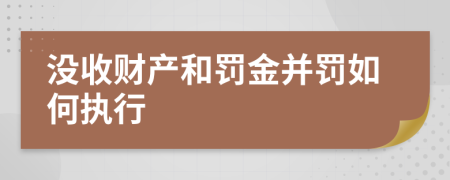 没收财产和罚金并罚如何执行