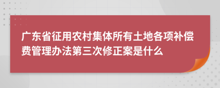 广东省征用农村集体所有土地各项补偿费管理办法第三次修正案是什么